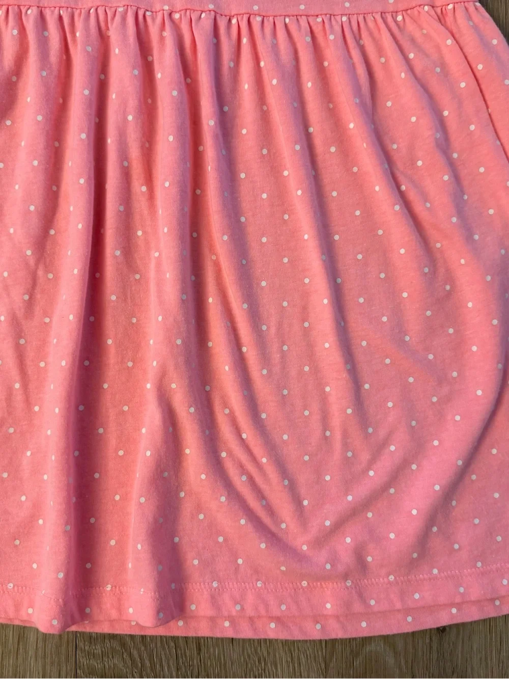 Carter's Girl's Size 7 Coral Pink & White Polka Dot Short Sleeve Casual Dress